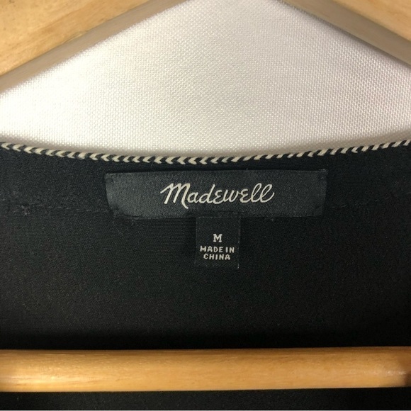 Madewell Black Blouson Sleeve Boho Long Sleeve Top M - Picture 7 of 7